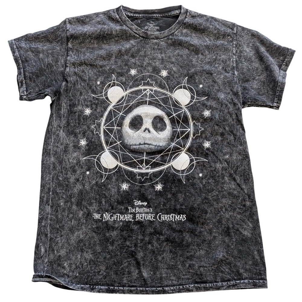 DISNEY Nightmare Before Christmas Jack Skellington Mineral Wash T-Shirt Sz SMALL